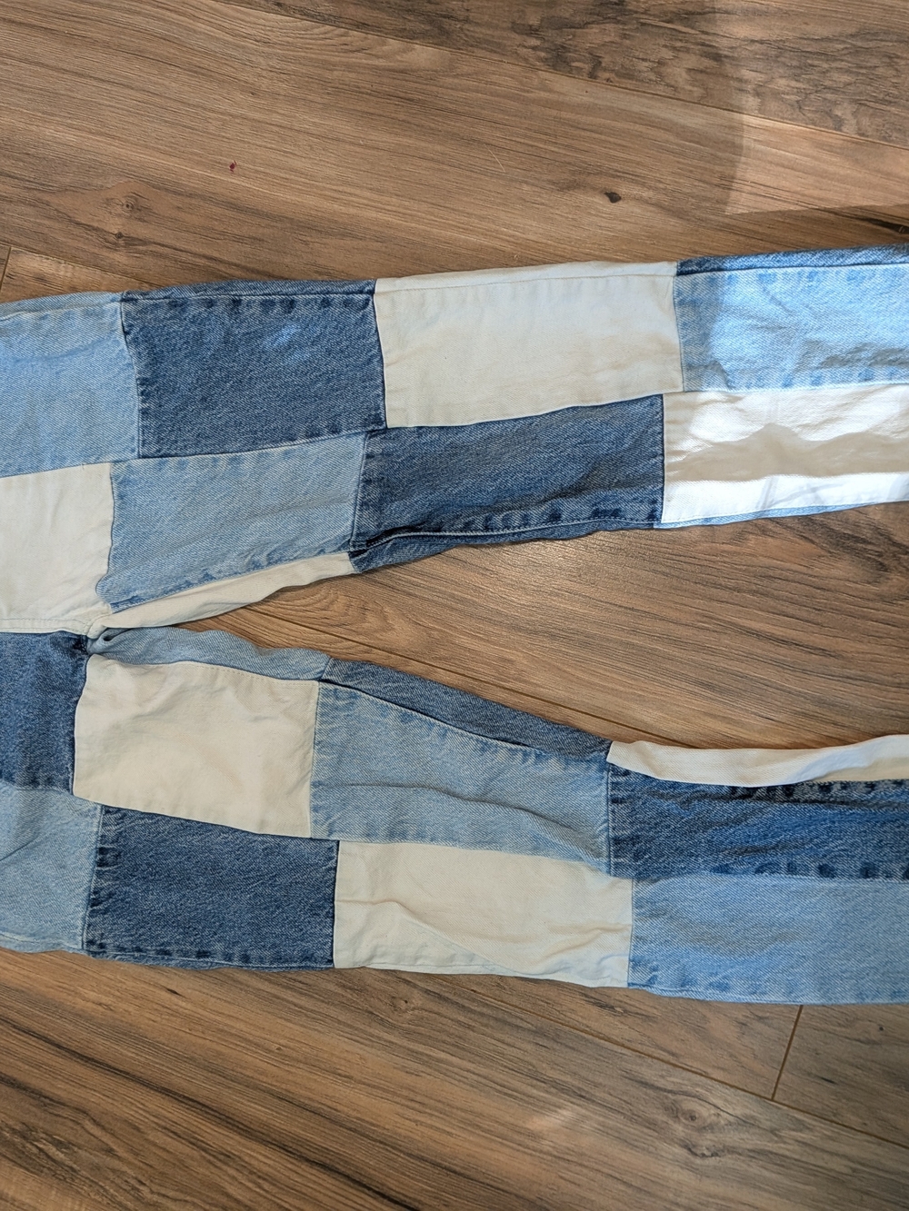 Patchwork Two-Tone Blue & White Men’s Jeans